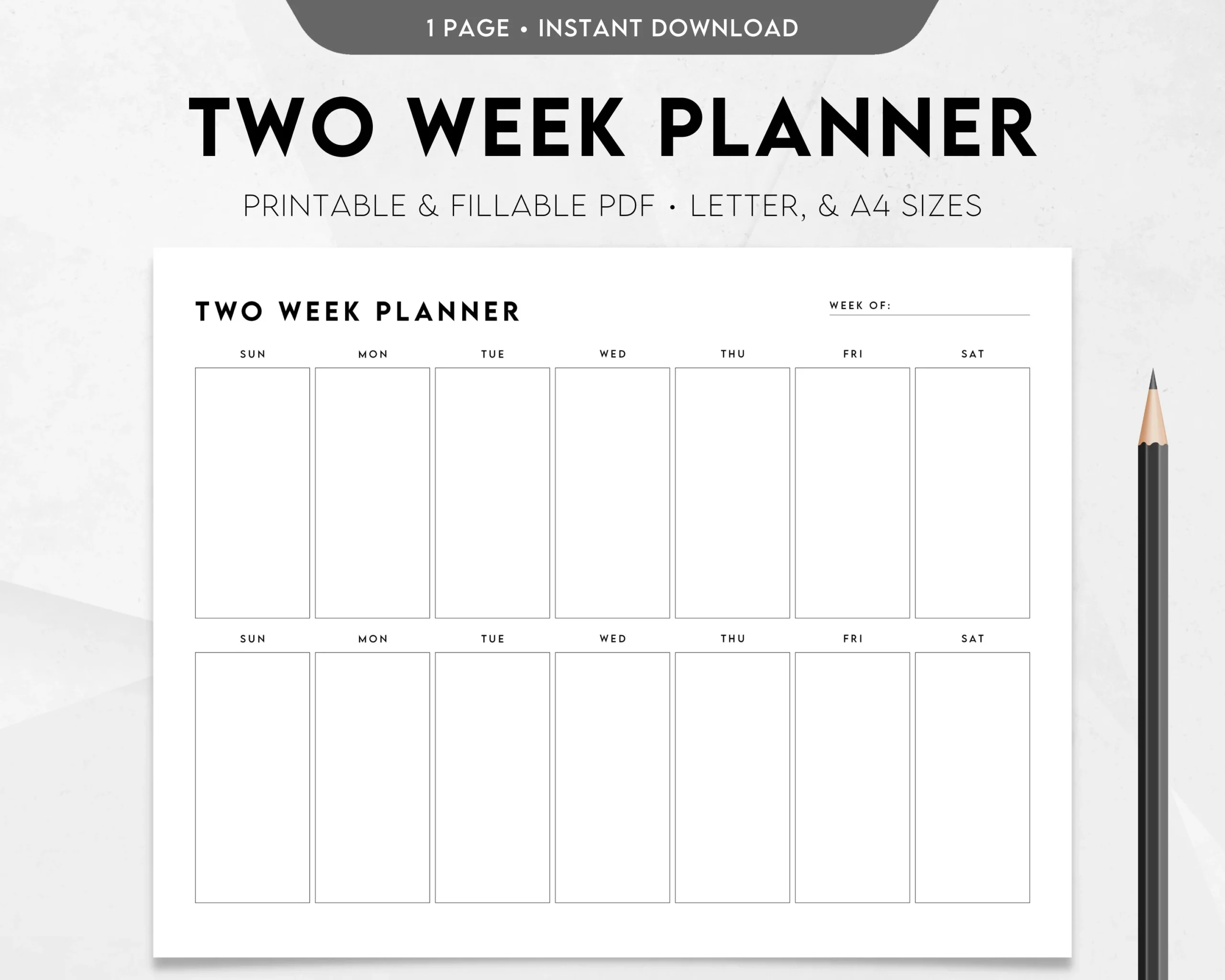 Free Printable 2 Week Planner