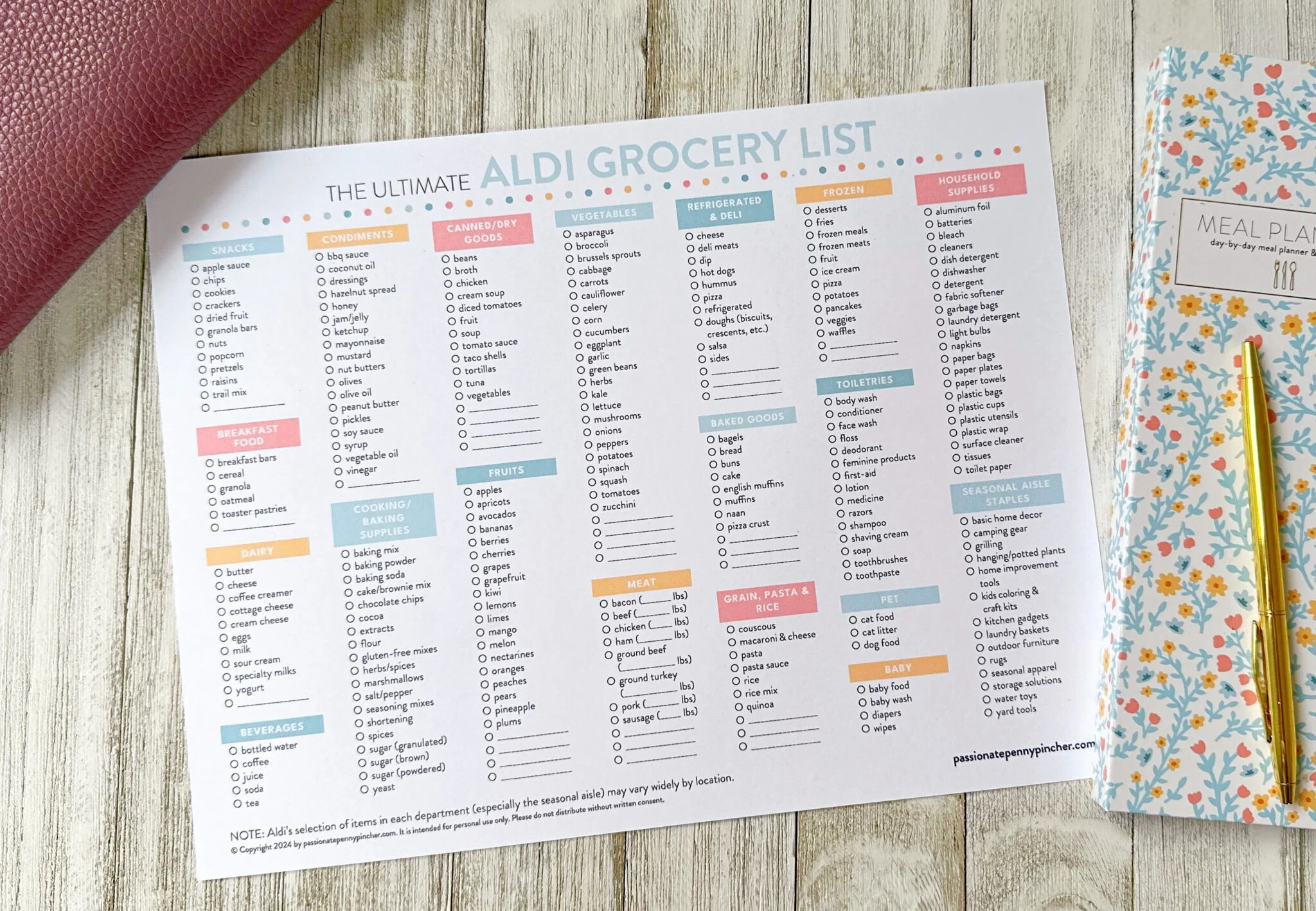 Printable Aldi Grocery List