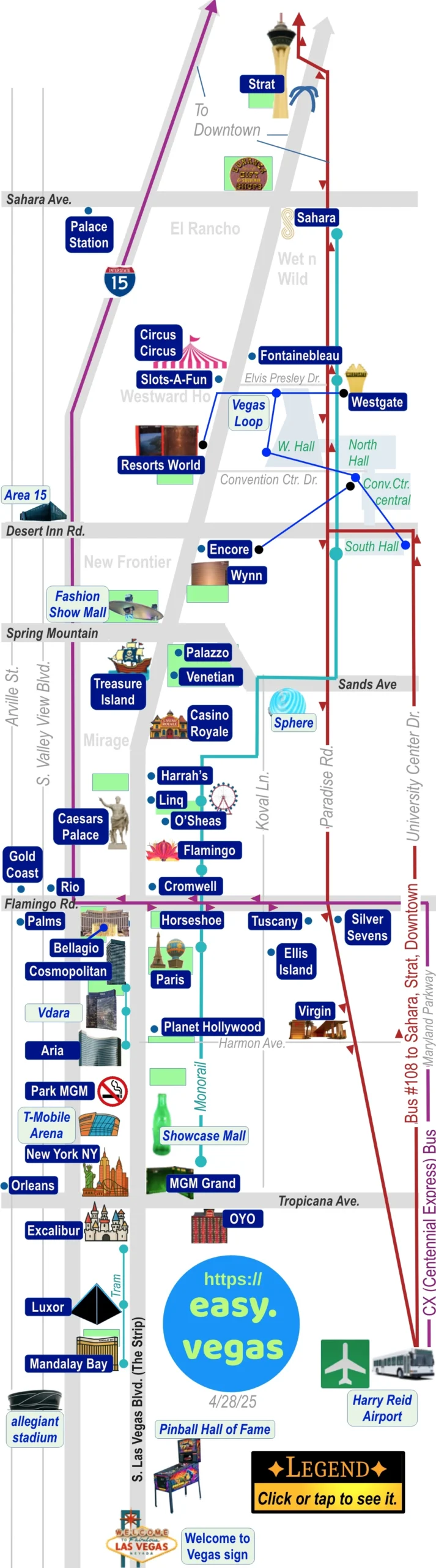 Ultimate Map Of The Las Vegas Strip The Most Complete And Current 
