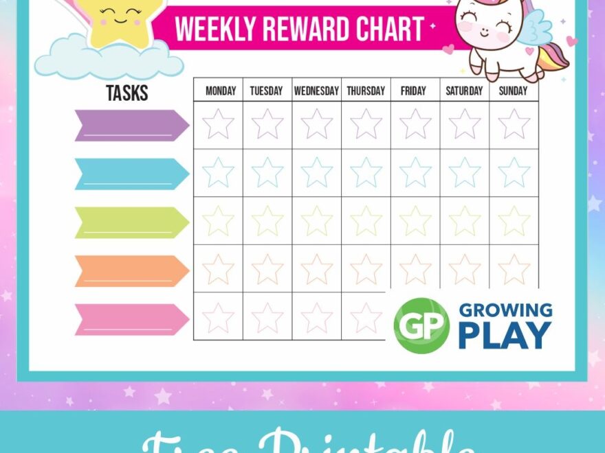 Unicorn Reward Chart Free Printable Growing Play