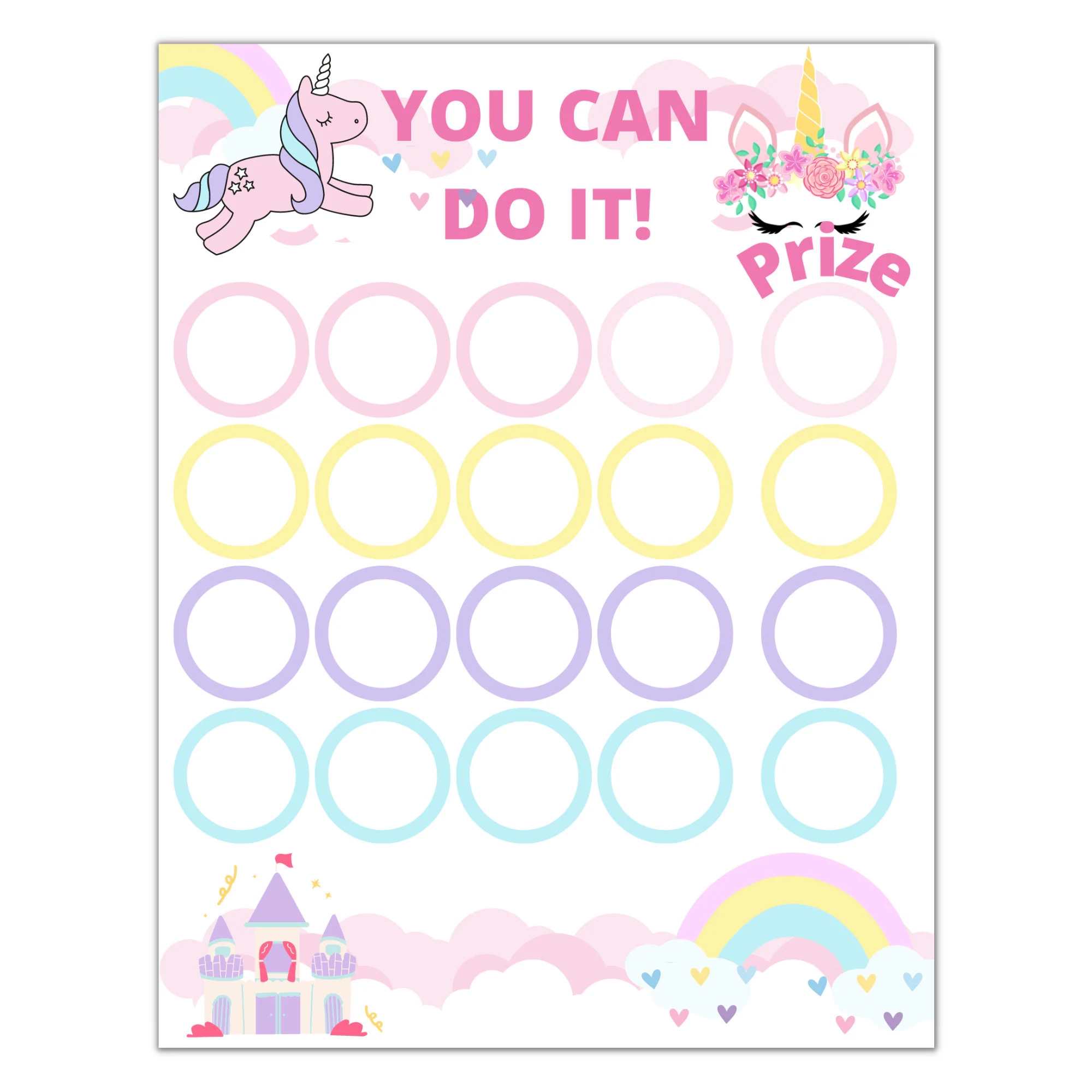 Unicorn Reward Chart Printable Unicorn Sticker Chart Daily Chore Chart Kids Routine Sticker Chart Cute Rainbow Reward Potty Chart Etsy
