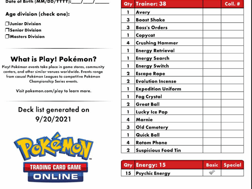 Updated Deck List Recommendations Plz R ptcgo