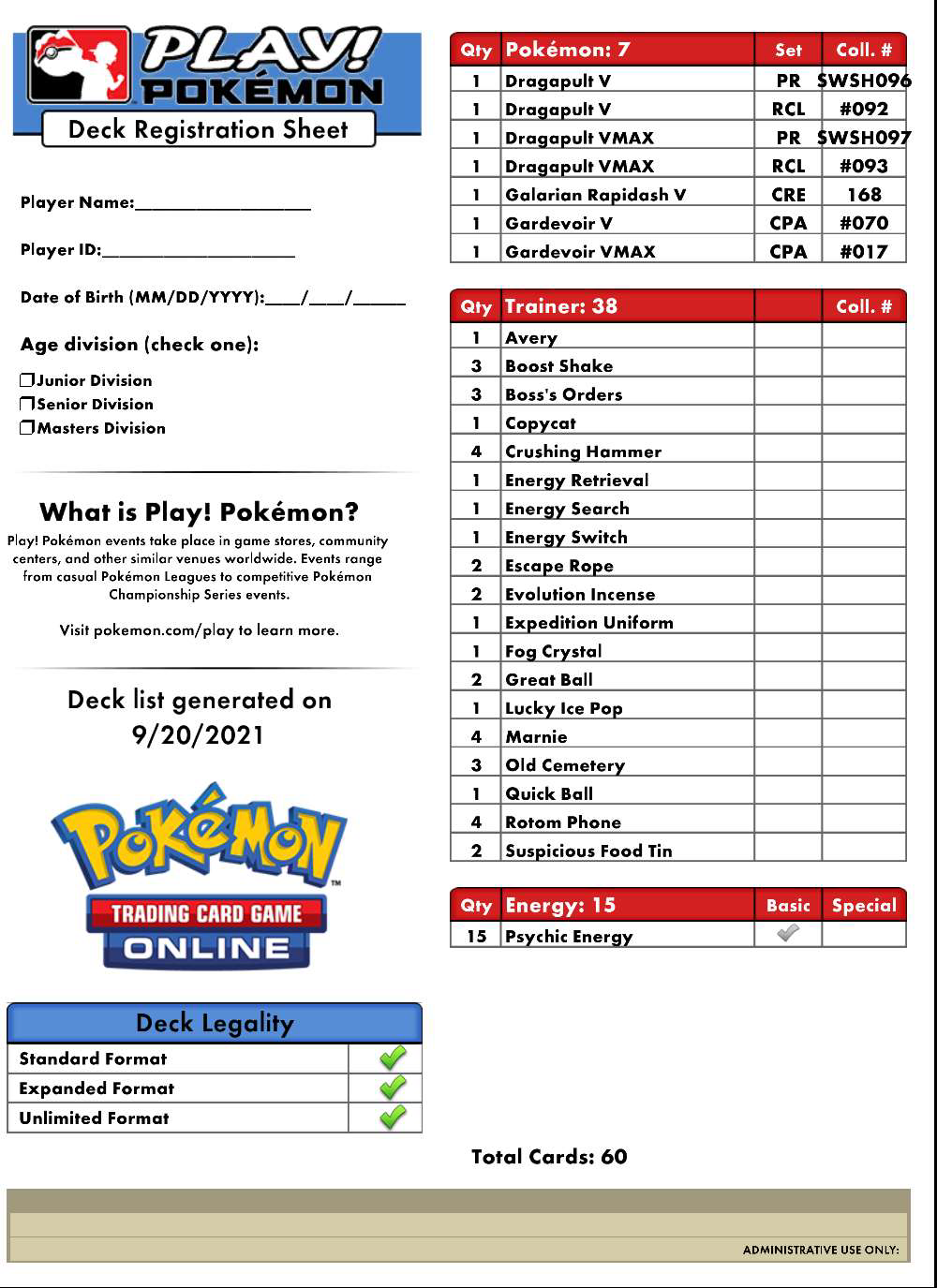 Updated Deck List Recommendations Plz R ptcgo