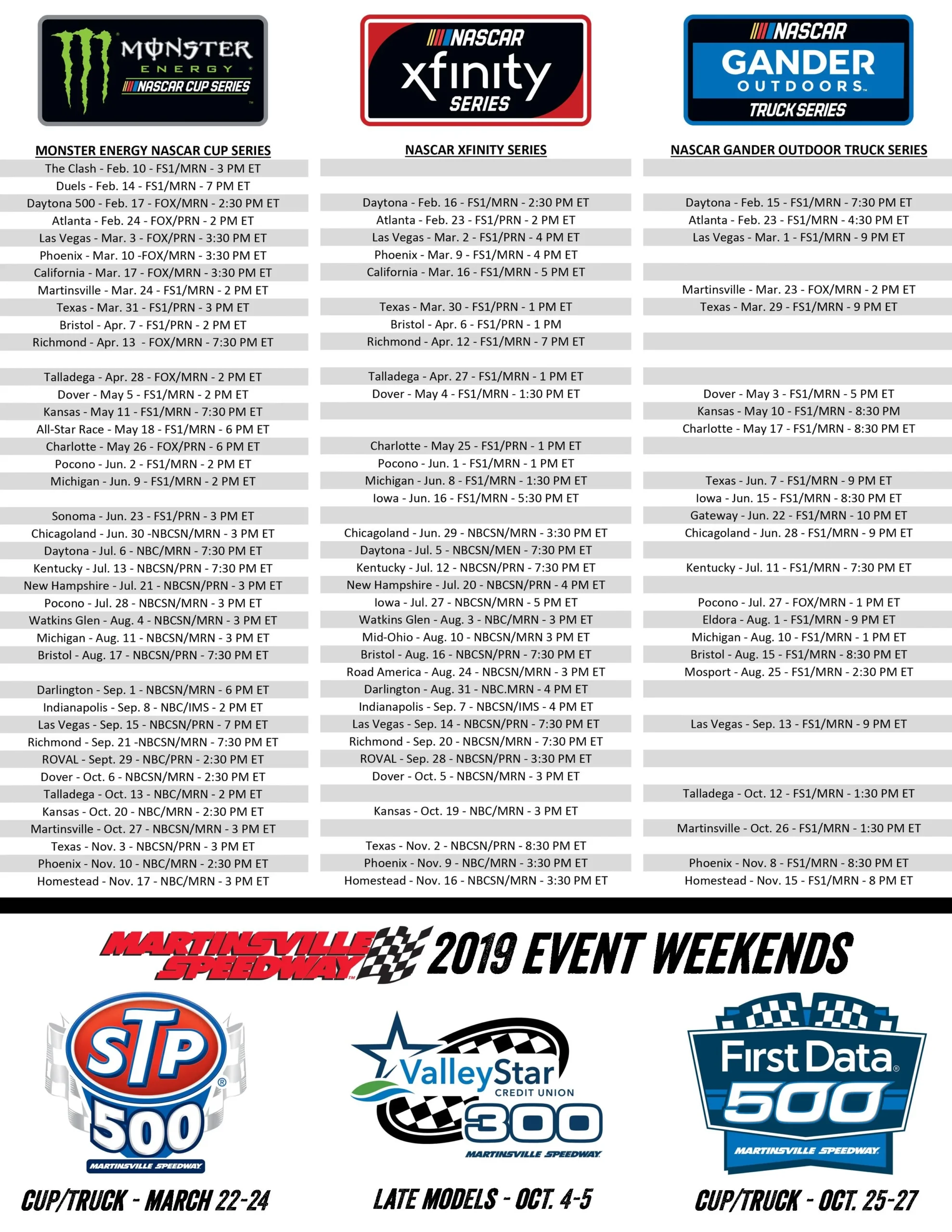 Nascar Schedule Daytona 2026 Printable Schedule