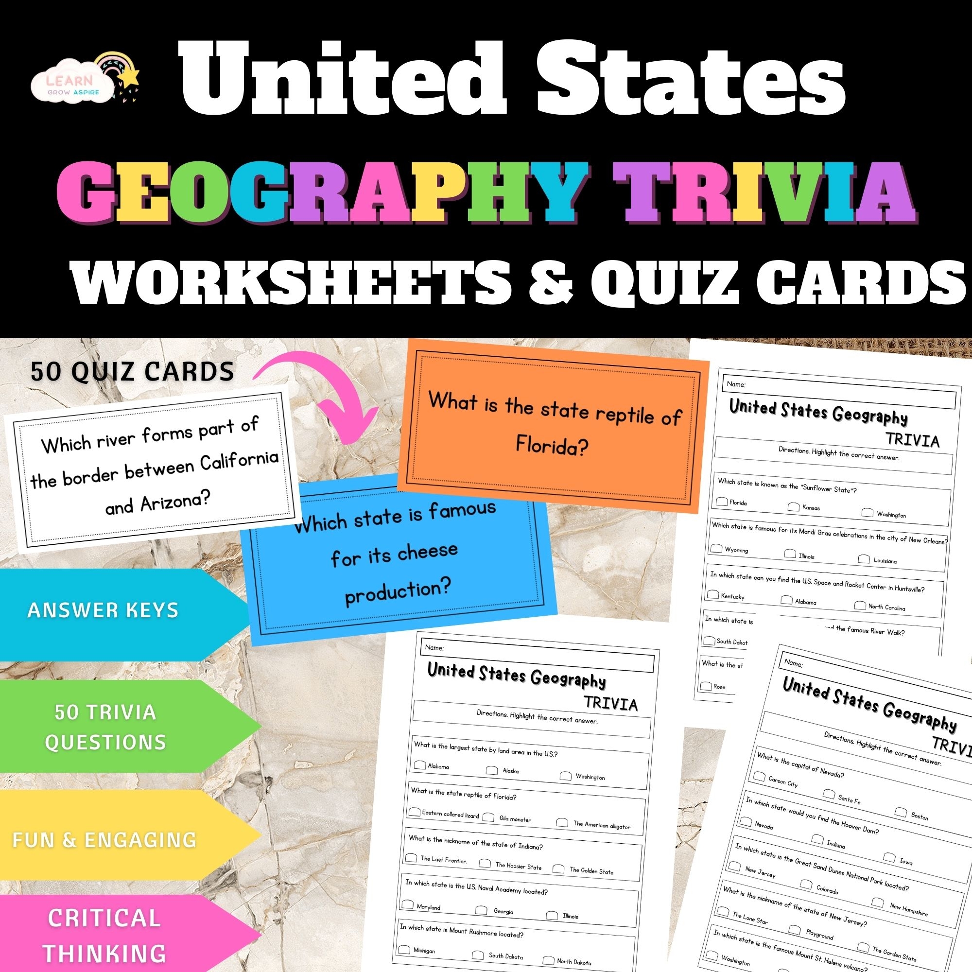 Printable Us Geography Quiz Questions