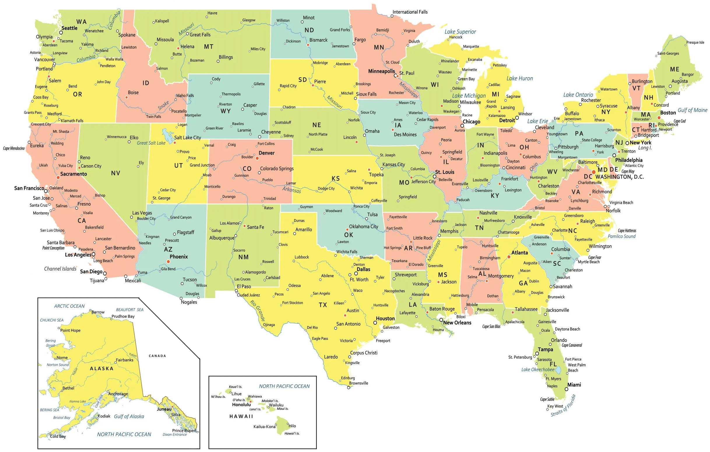 Printable List Of 52 States