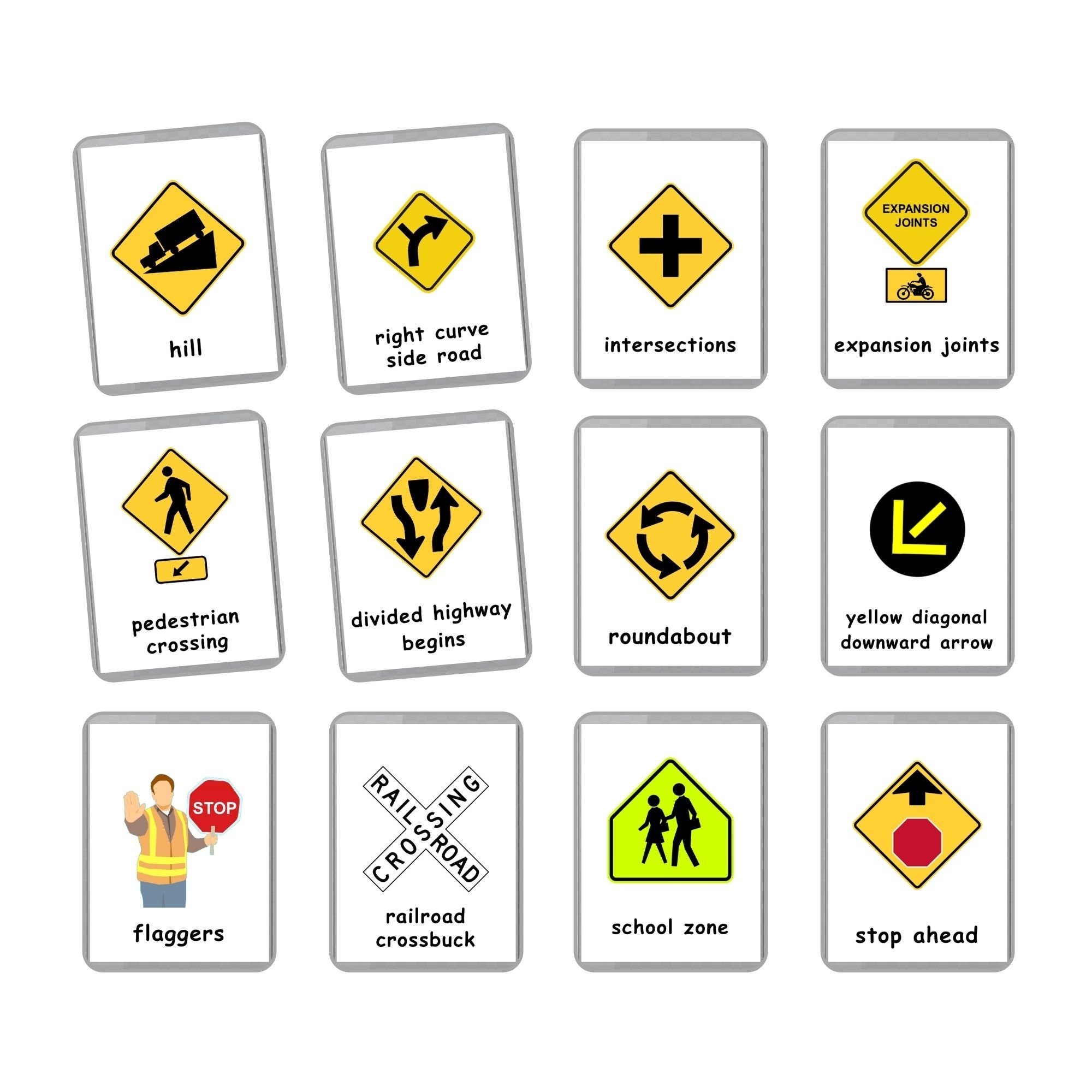 Pa Road Signs Flashcards Printable
