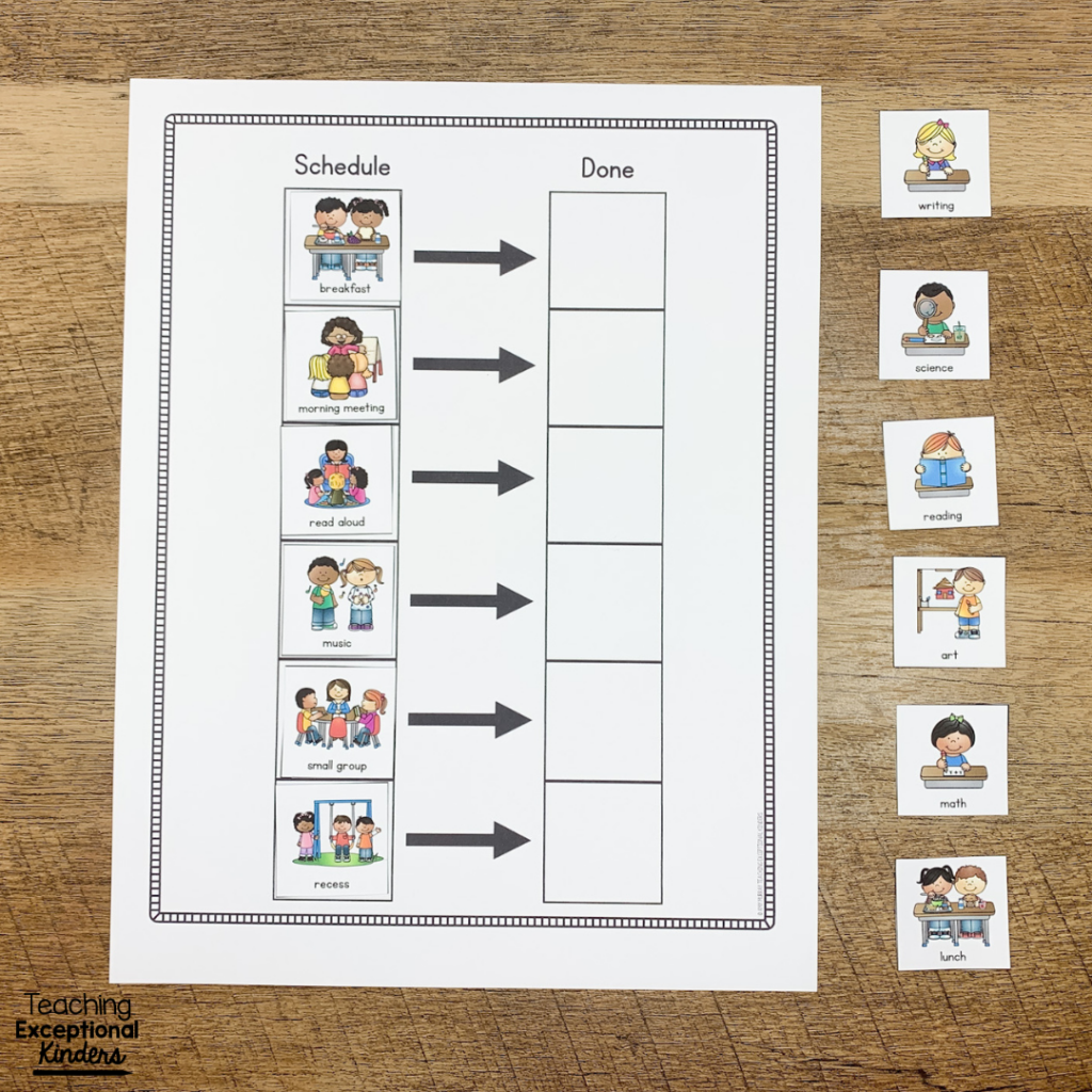 Printable Clasroom Transiotion Schedule