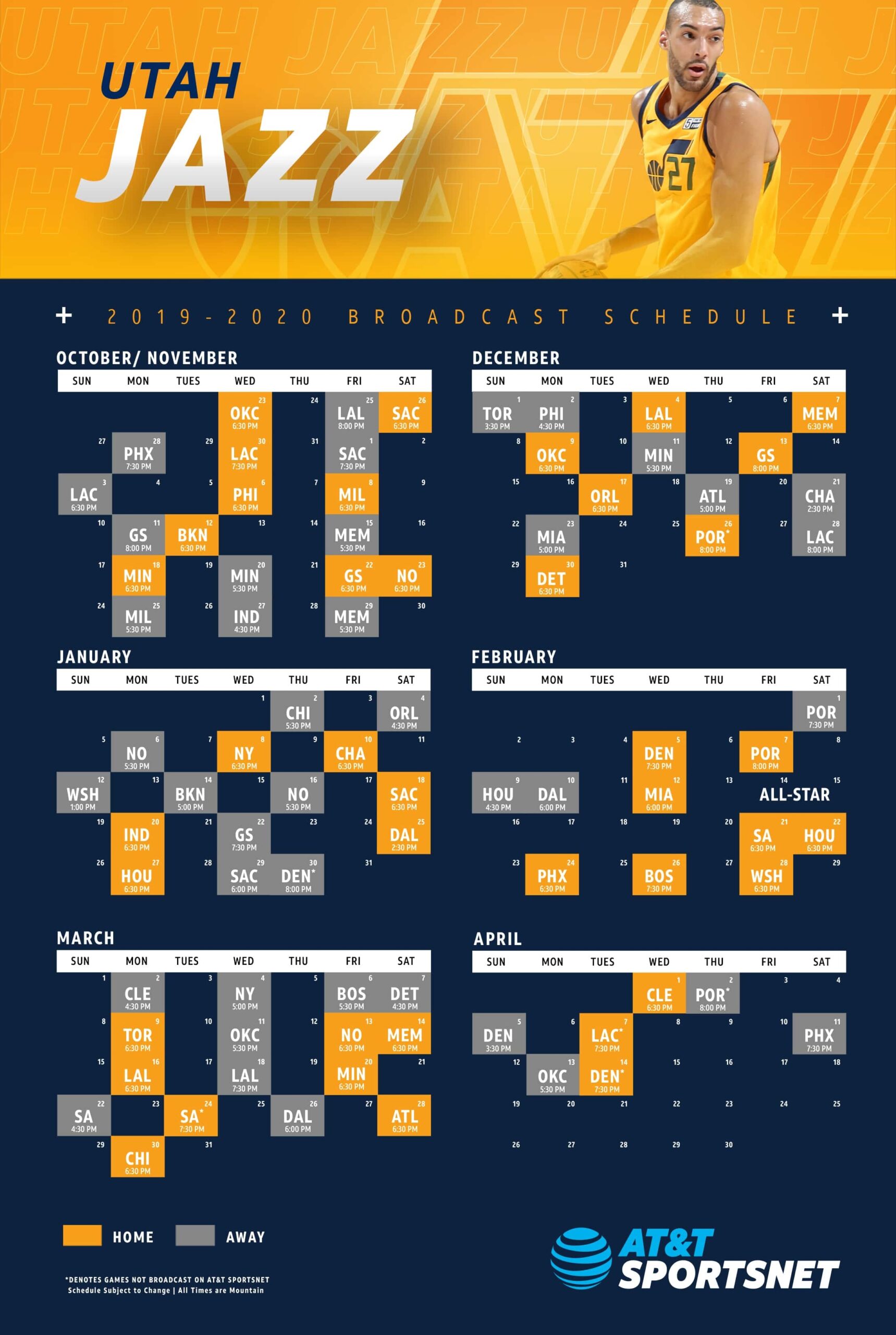 Jazz Basketball Schedule Printable