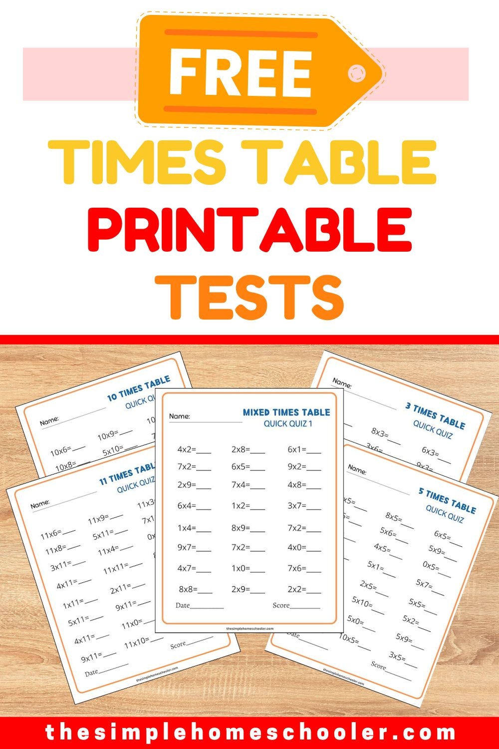 Very Best Times Table Test Printables Individual And Mixed Quizzes The Simple Homeschooler
