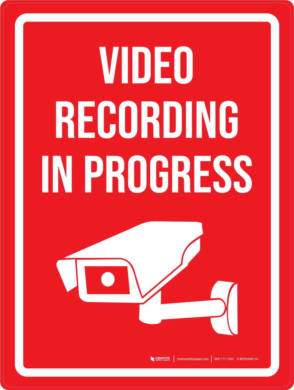 Recording In Progress Printable Sign