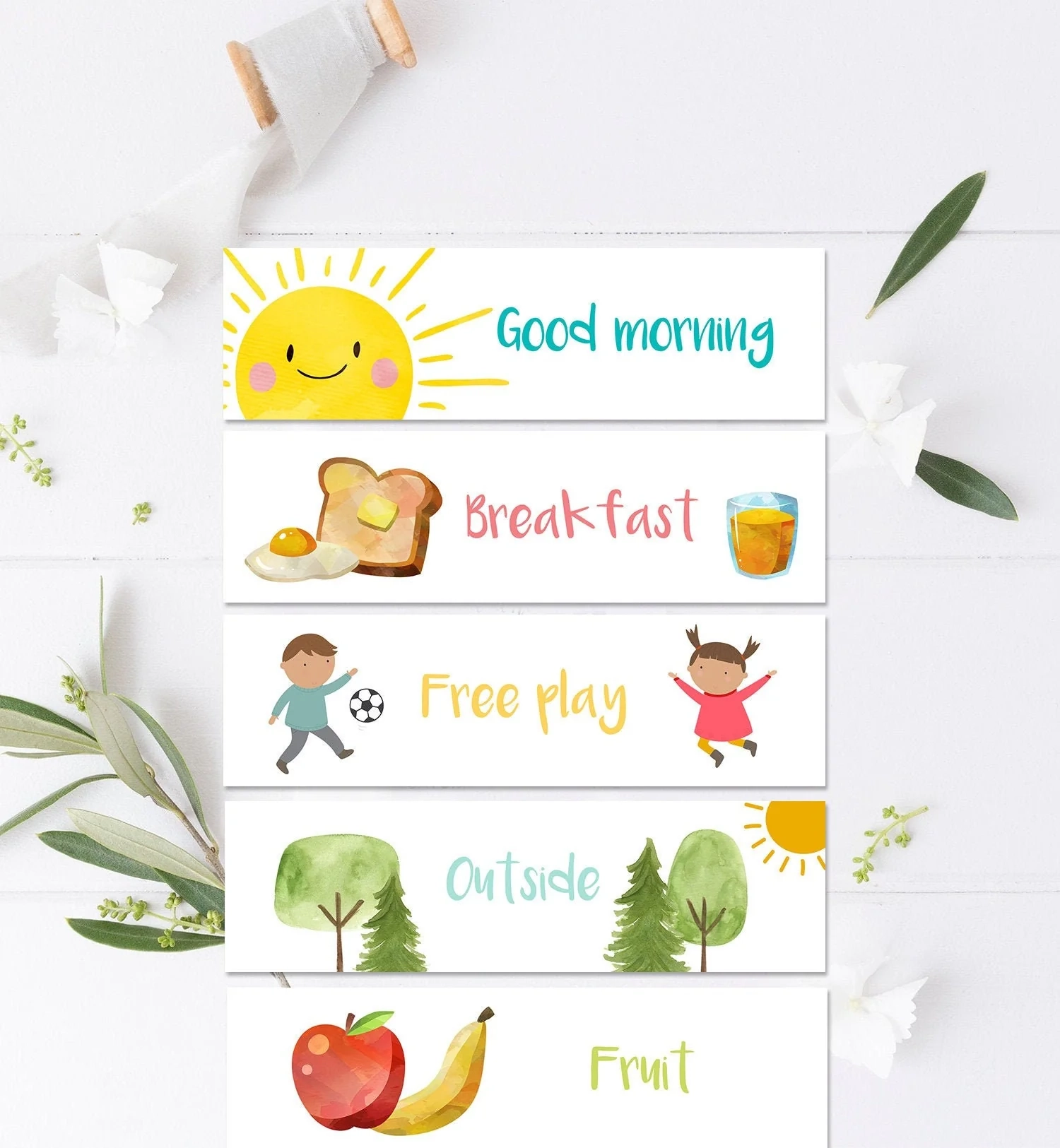 Visual Schedule Toddler Kids Daily Routine Chart Printable Homeschool Design My Party Studio