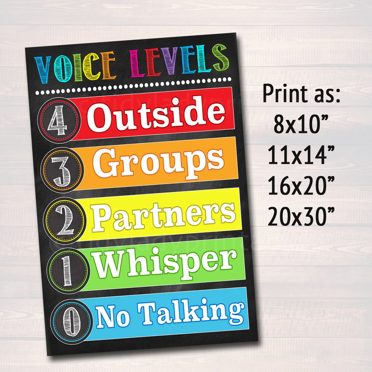 Voice Level Classroom Chart TidyLady Printables
