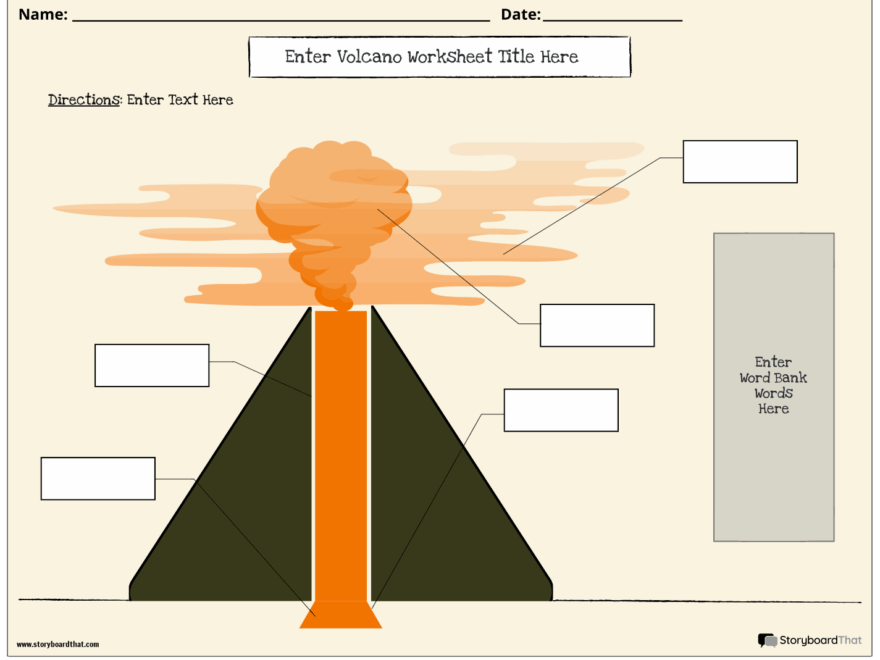 Volcano Worksheets Free Customizable From Storyboard That