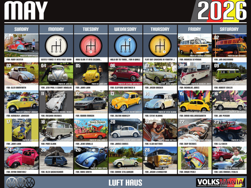 VolksMania 2026 Calendar VolksAmerica VolksMania Magazines