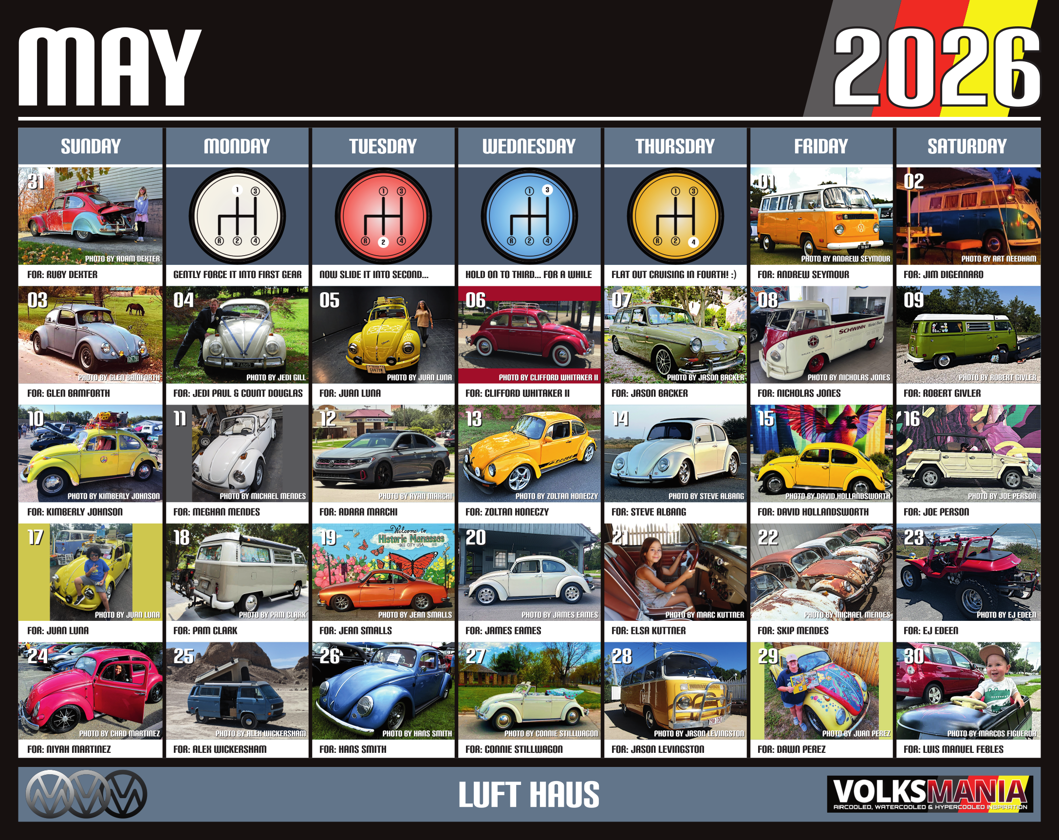 VolksMania 2026 Calendar VolksAmerica VolksMania Magazines