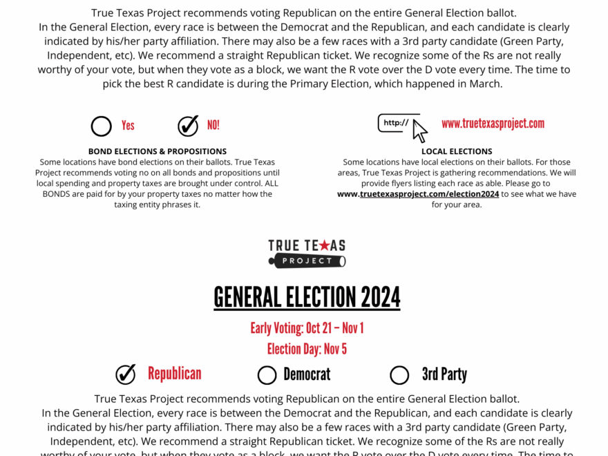 VOTE ELECTION 2024 True Texas Project
