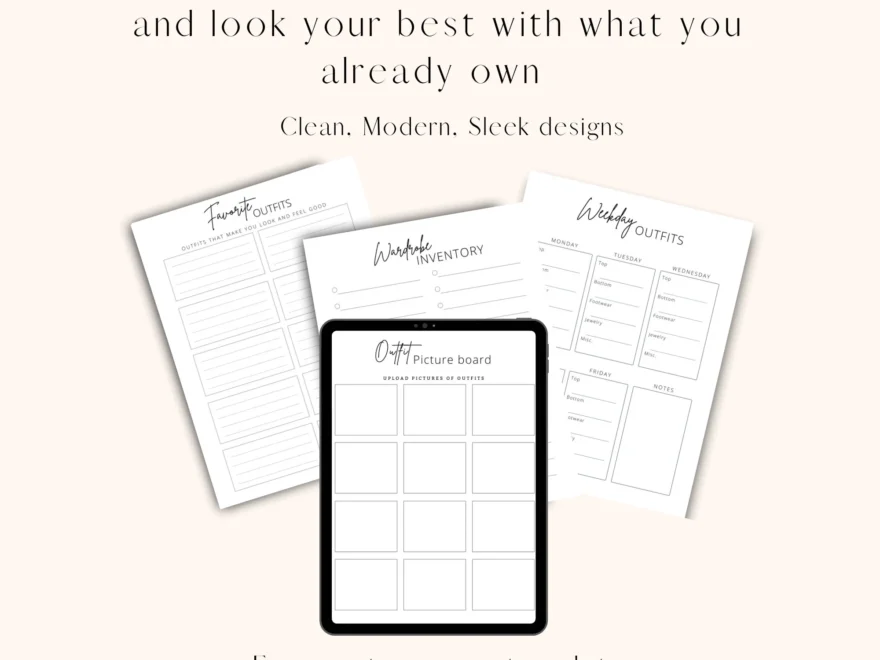 Wardrobe Planner Templates For Digital Planning Digital Planner Wardrobe Organizer Inserts Get The Most Out Of What You Already Own Etsy