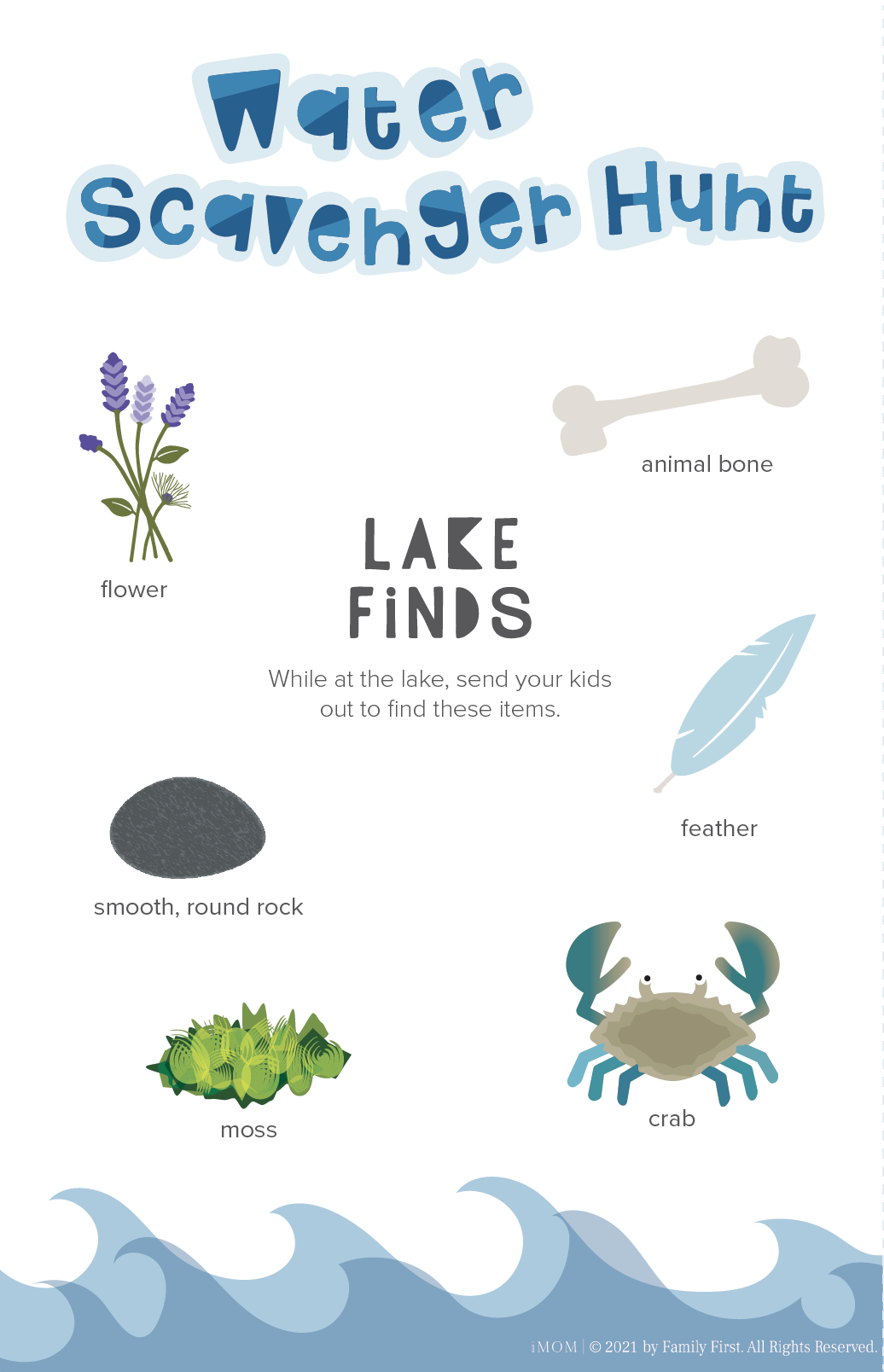 Lake Scavenger Hunt List Printable