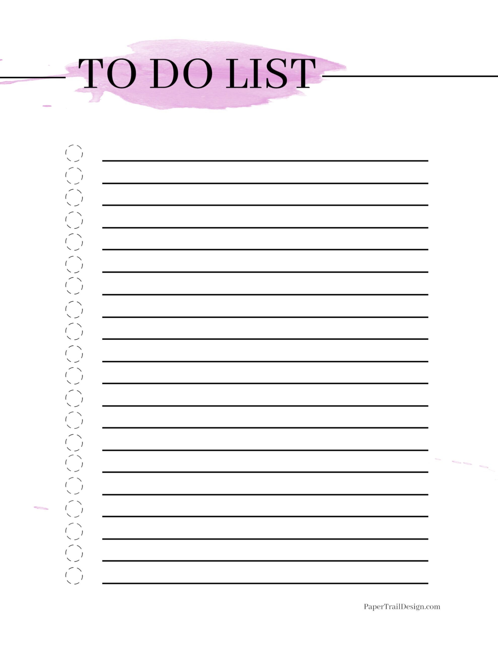 Watercolor To Do List Printable Paper Trail Design