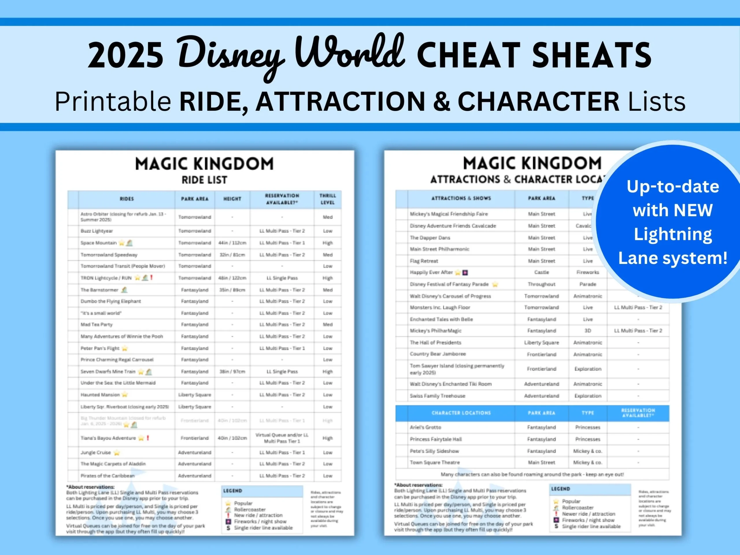 Free Printable Disney World Ride List