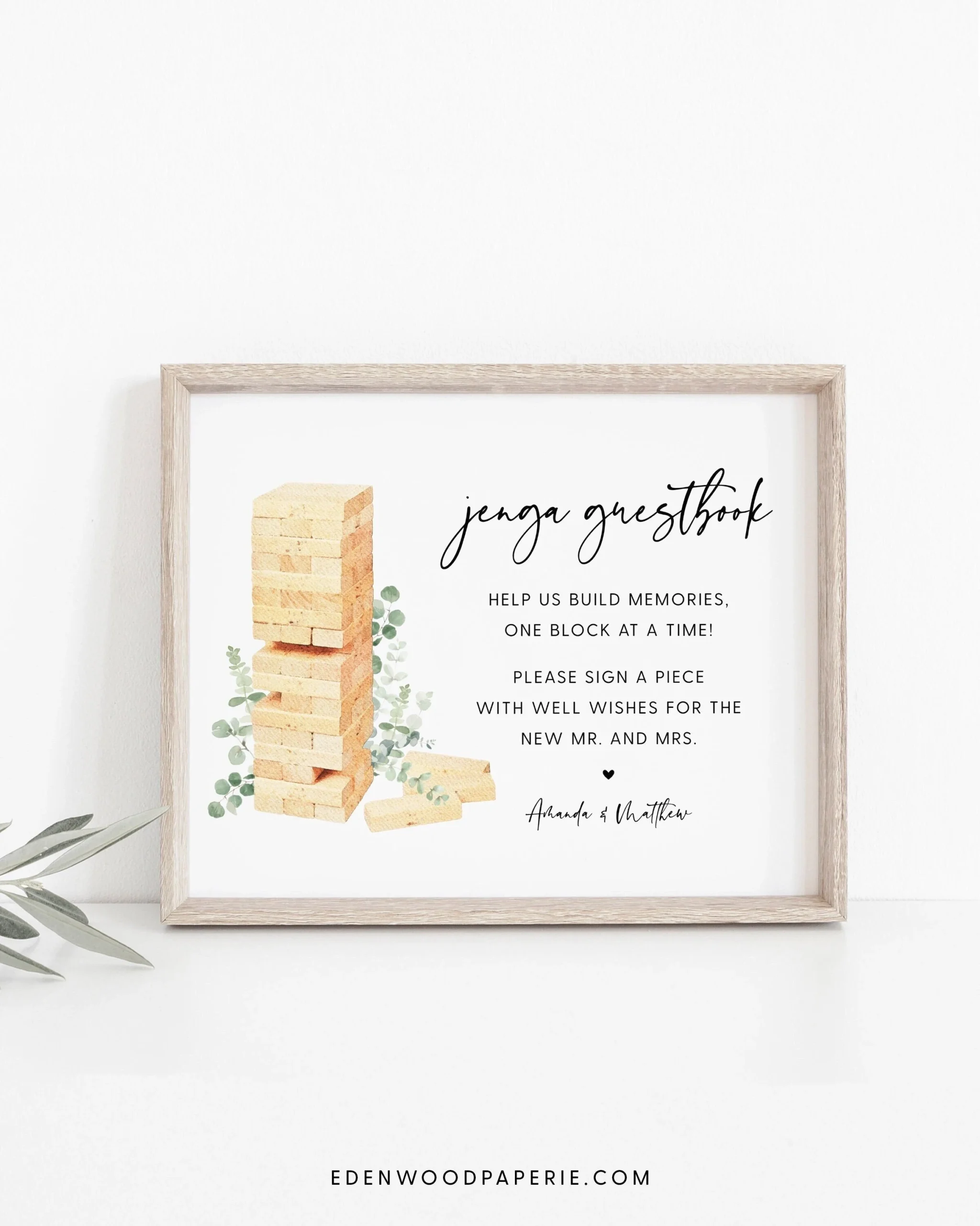 Jenga Guest Book Sign Printable