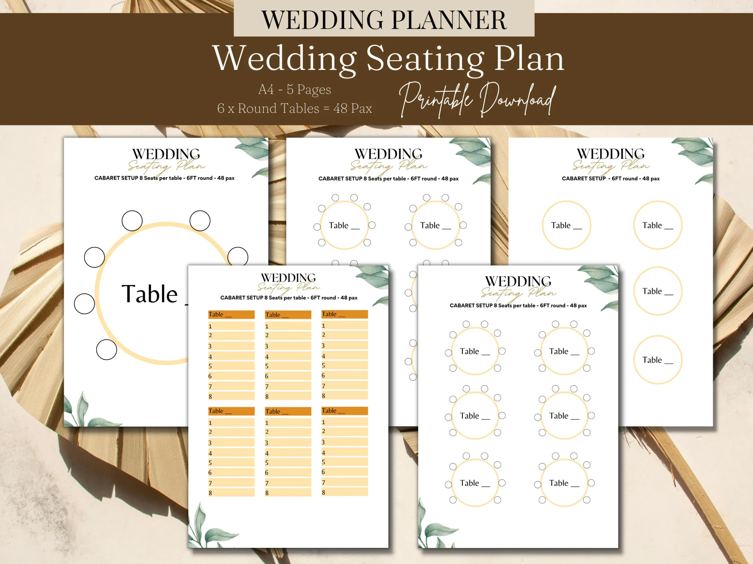 Guest List Printable Template Kw