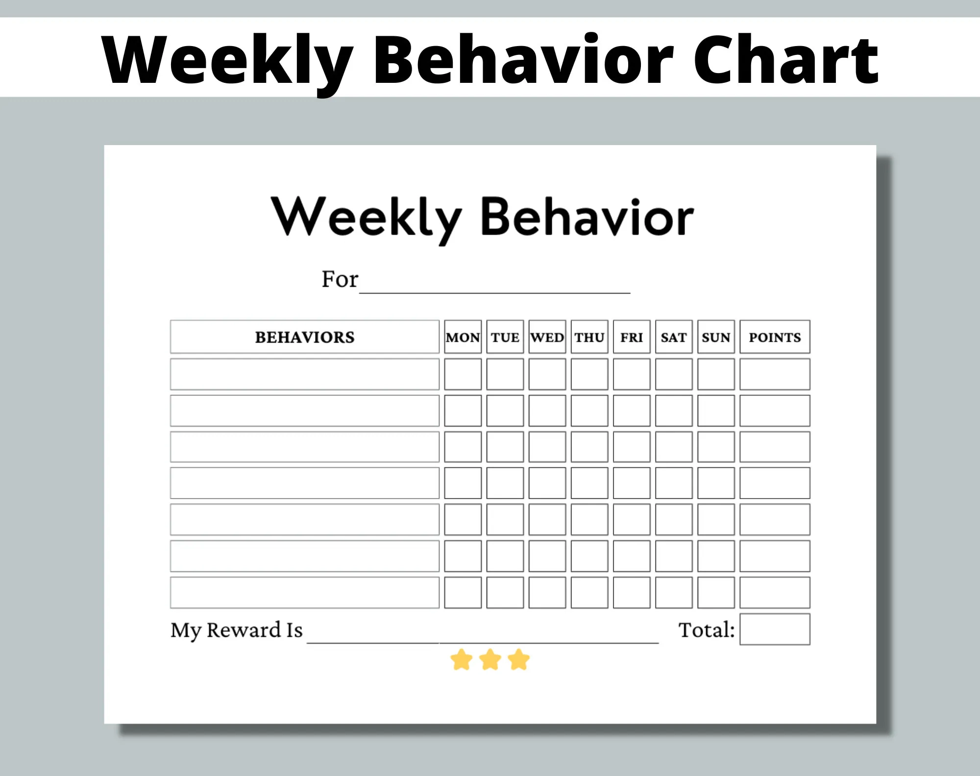 Printable Behavior Chart For School Printable Behavior Chart For School