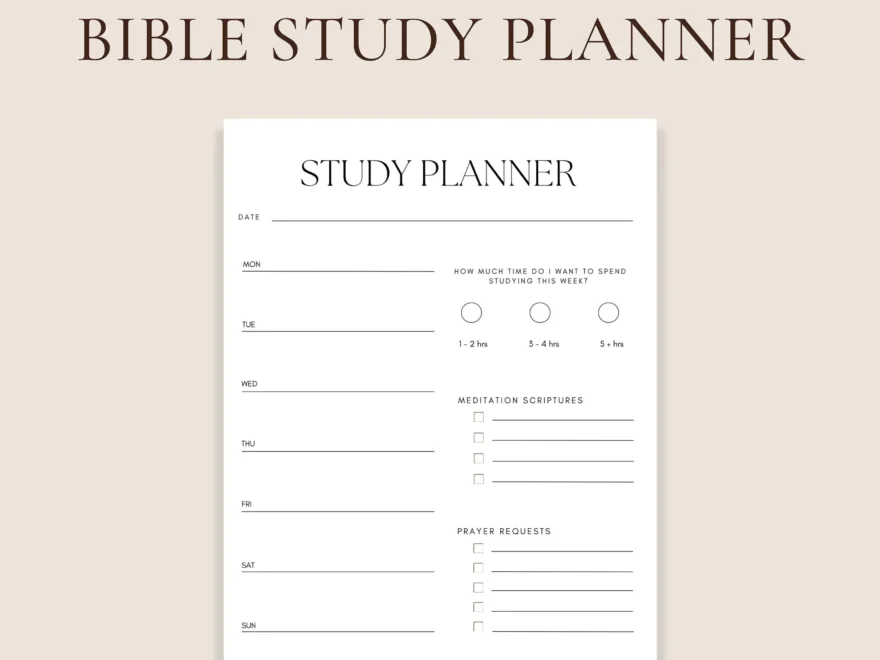Weekly Bible Study Planner Printable PDF Download Christian Printable Christian Planner Etsy