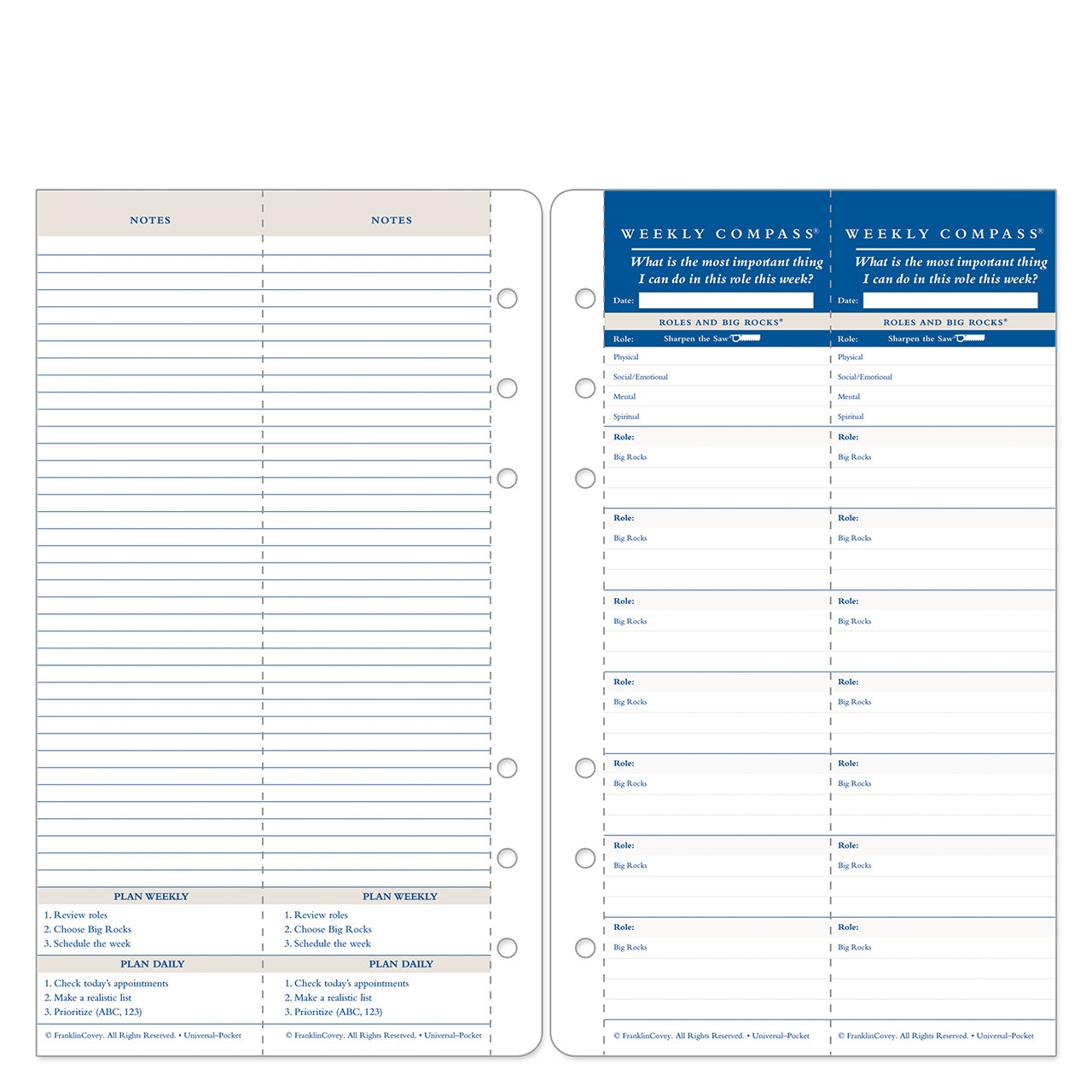 Weekly Compass Cards Franklin Planner