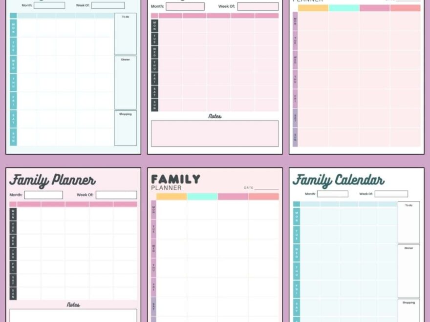 Weekly Family Planner Free Printable
