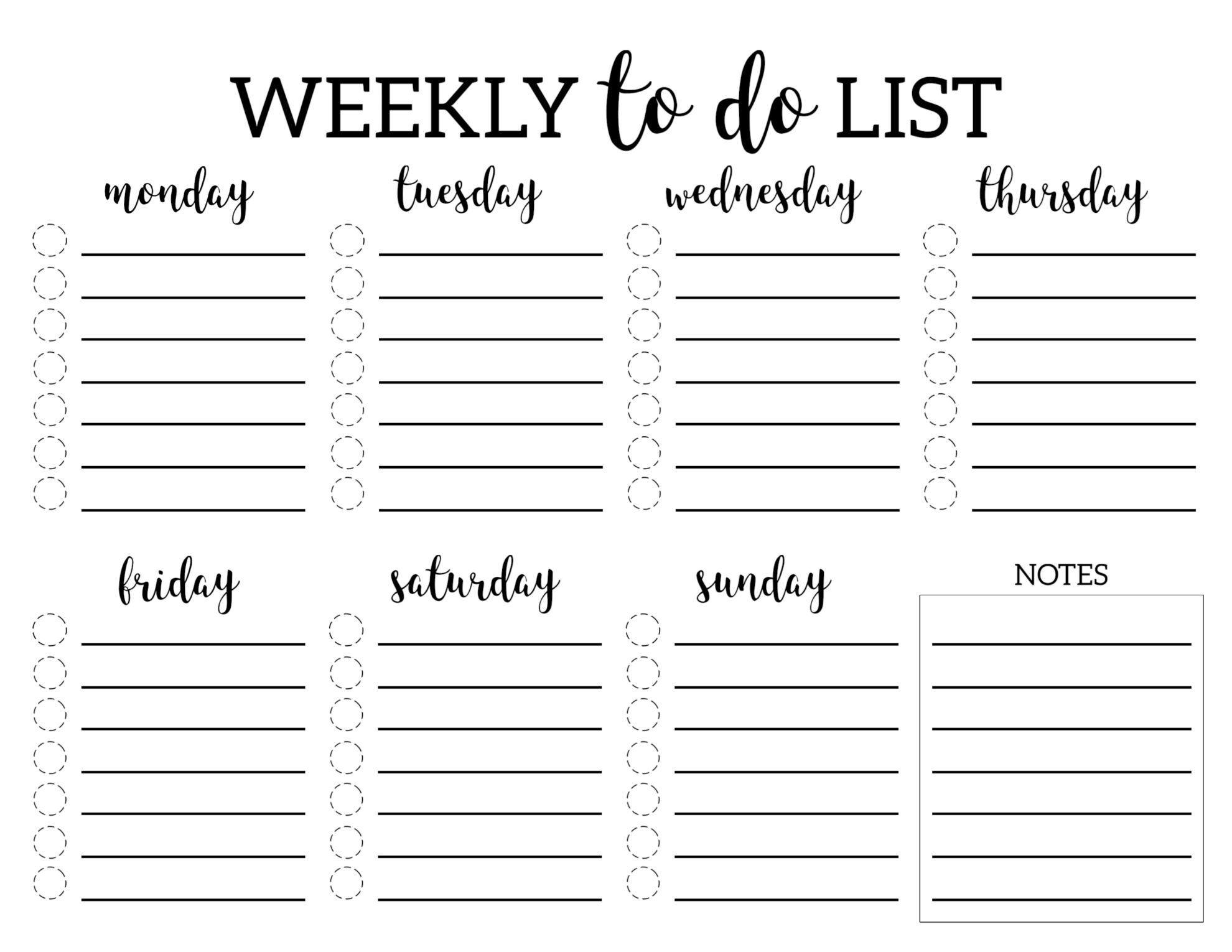 Schedule To Do List Free Printable