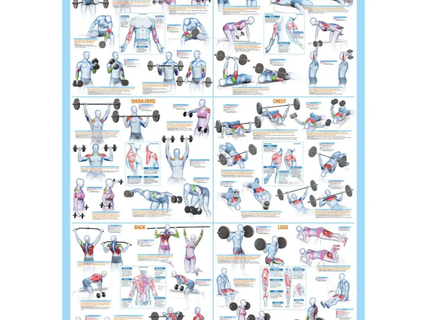 Weight Training Poster Full Body Workout Chart Etsy