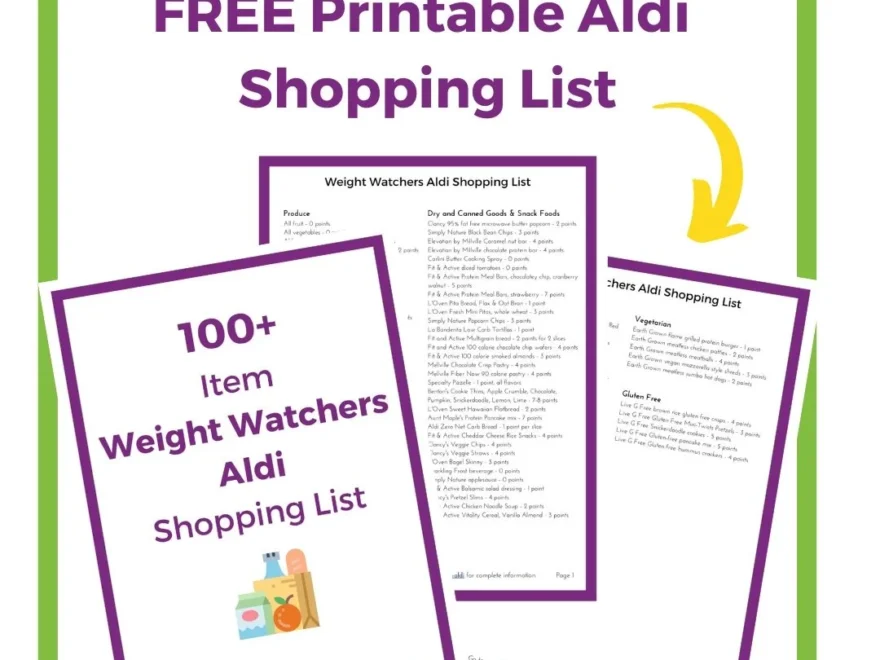 Weight Watchers Aldi Shopping List Printable The Holy Mess