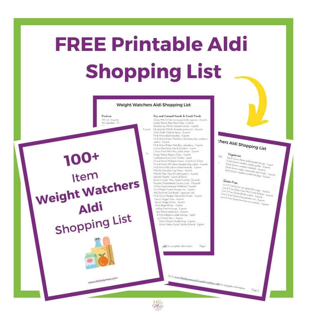 Weight Watchers Aldi Shopping List Printable The Holy Mess