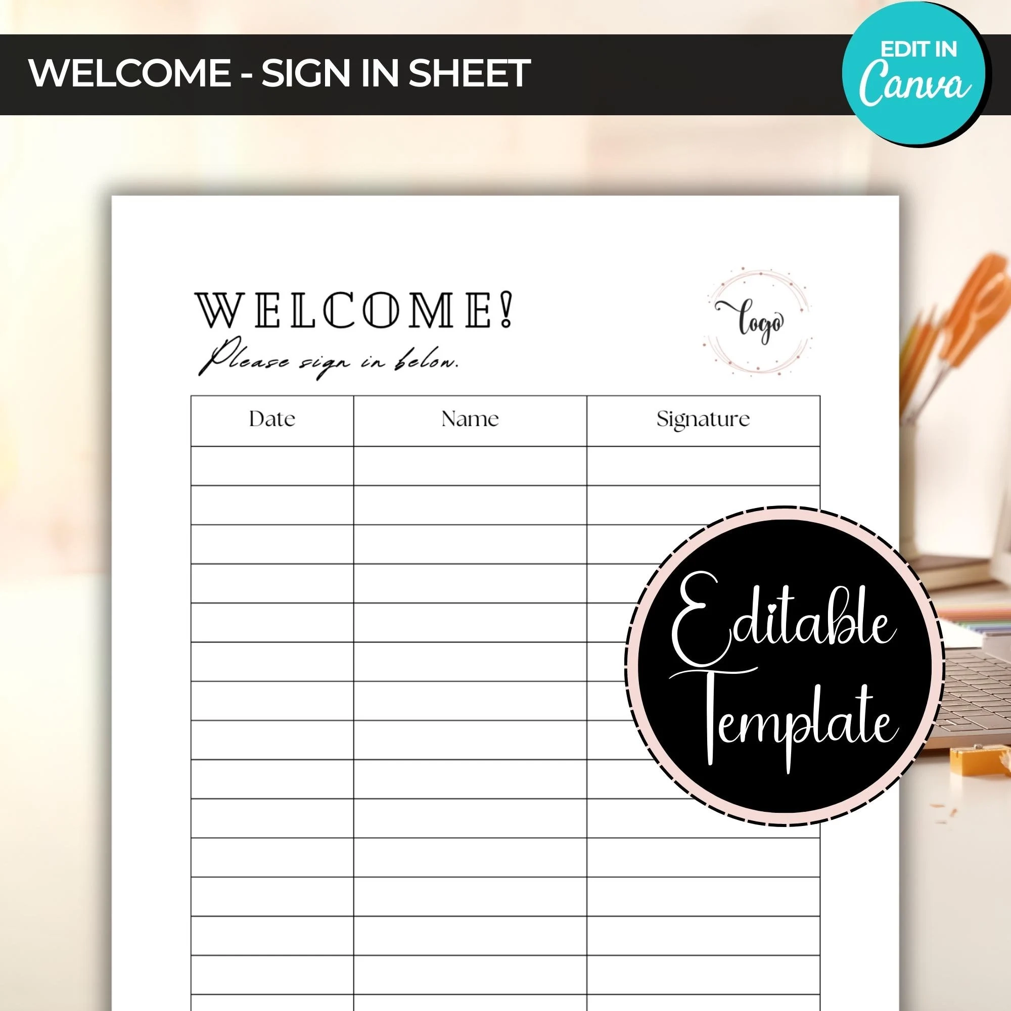 Welcome Please Sign In Printable
