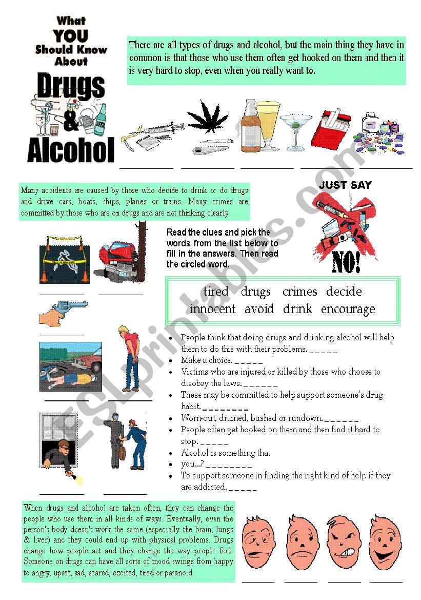 Printable Sheet Alcohol Facts For Teens