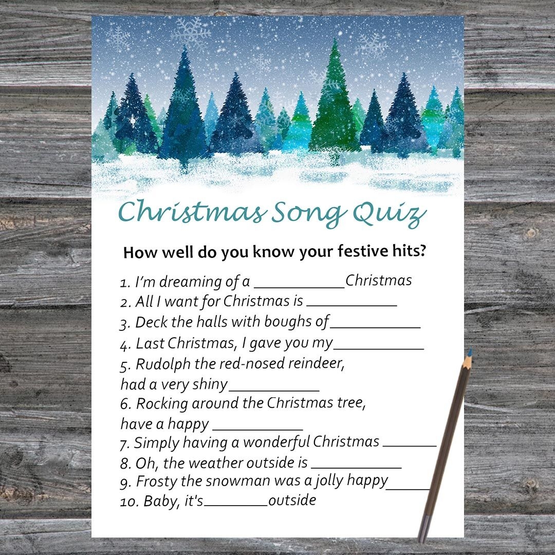 Printable Christmas Song Trivia Games