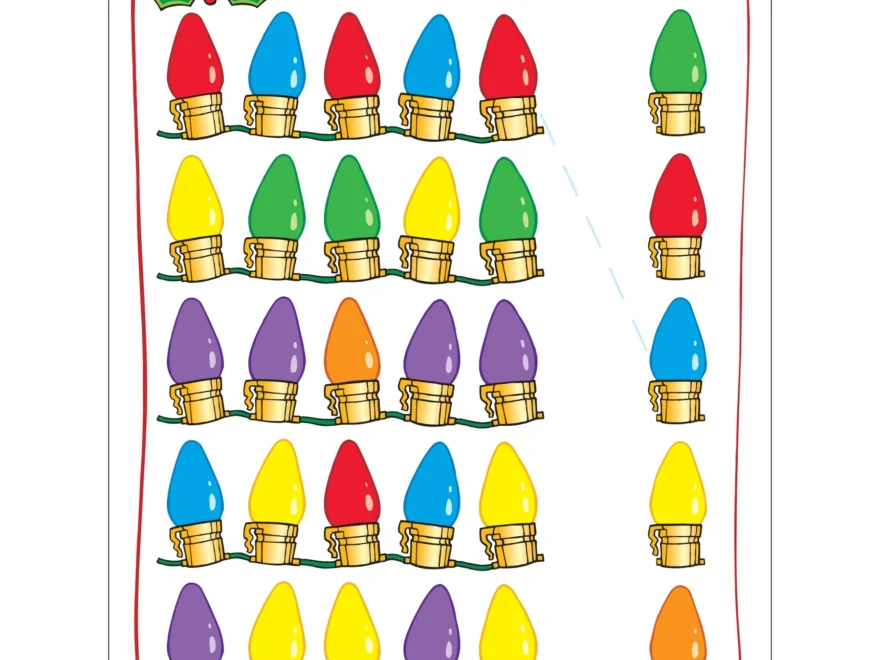 Winter Holiday Lights Color Patterns Free Printable TREND Enterprises Inc
