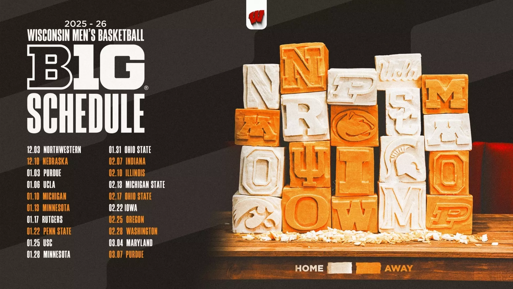 Badgers 2025-26 Printable Basketball Schedule