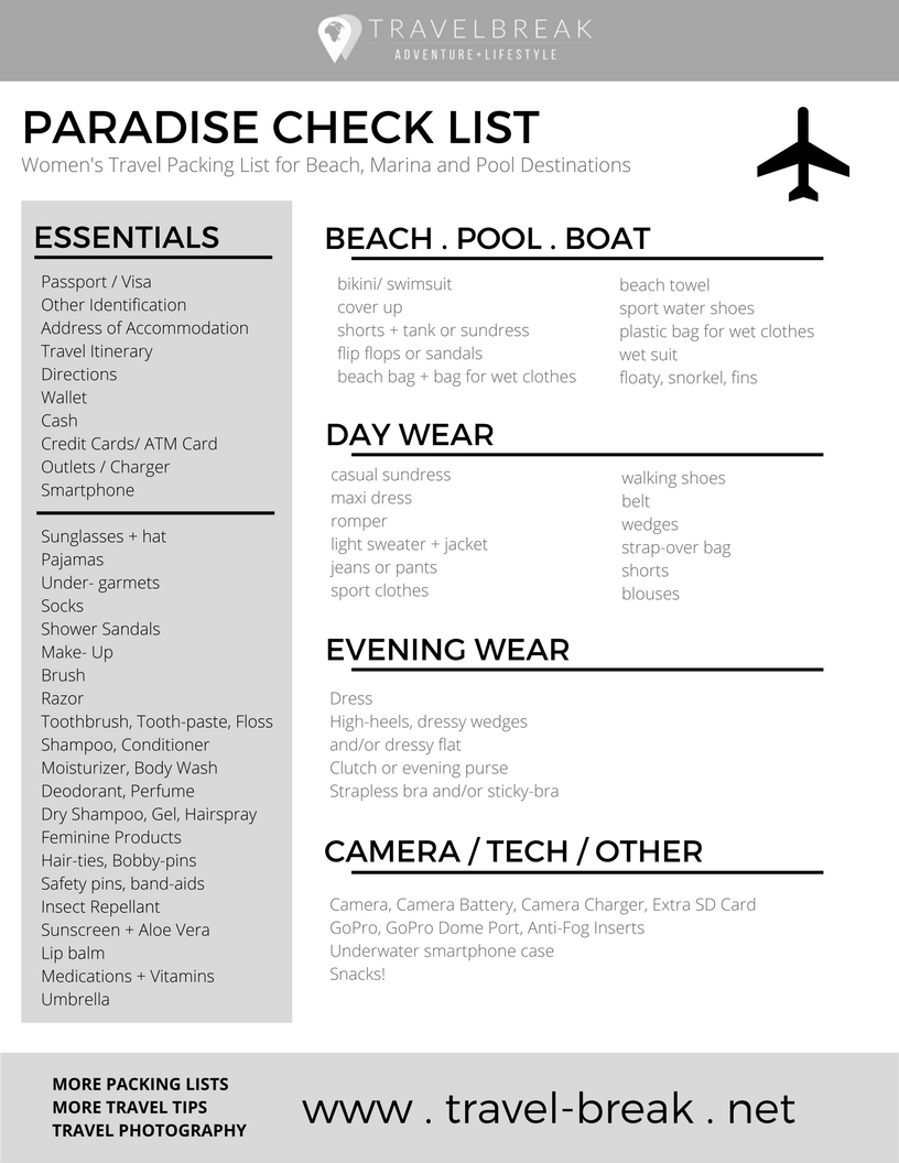 Women s Beach Packing List Planning Guide TravelBreak