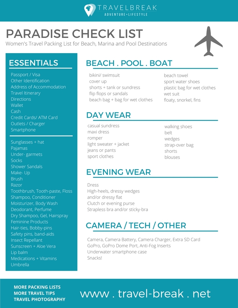 Women s Beach Packing List Planning Guide TravelBreak