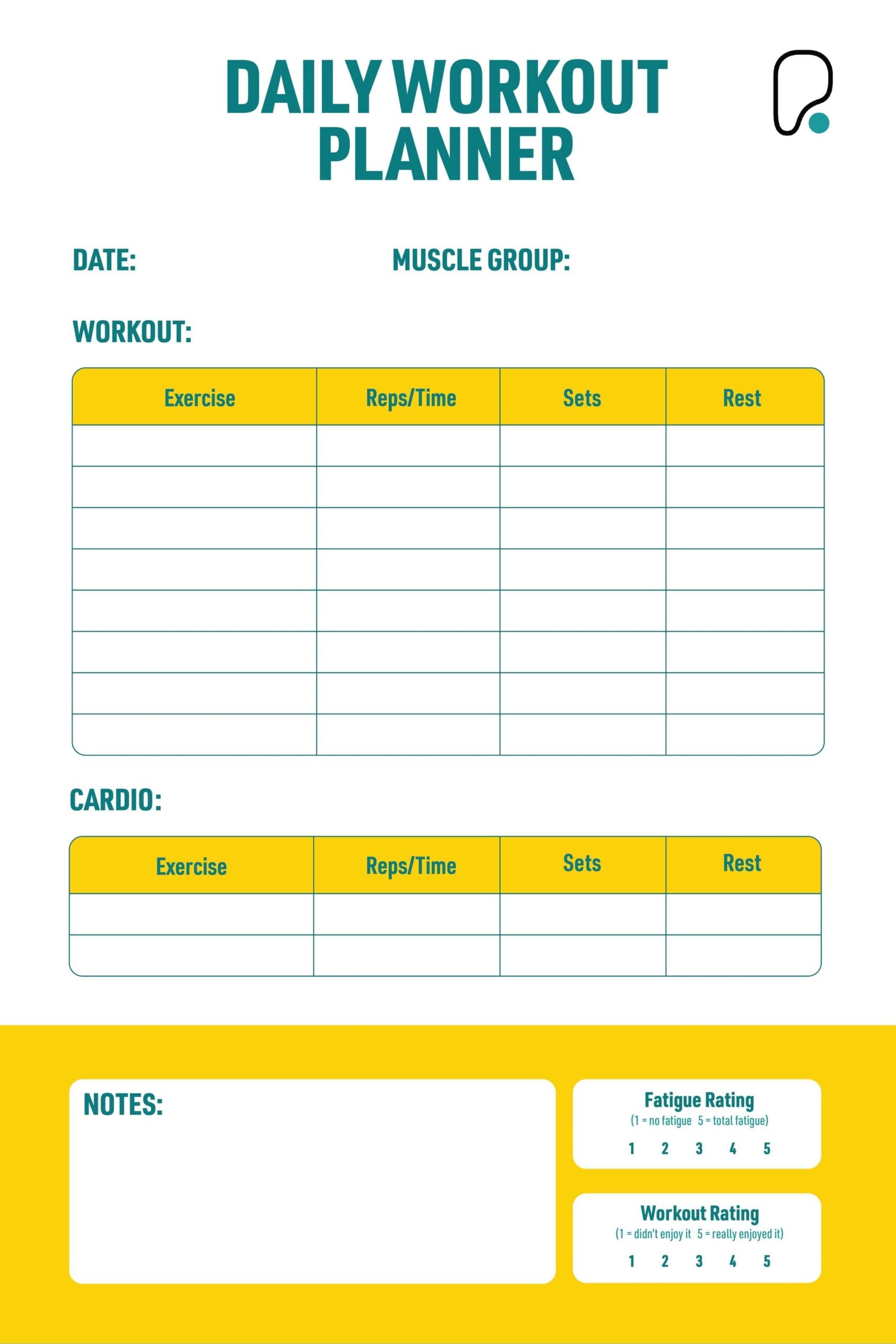 Free Printable Workout Guide Free Printable Workout Guide