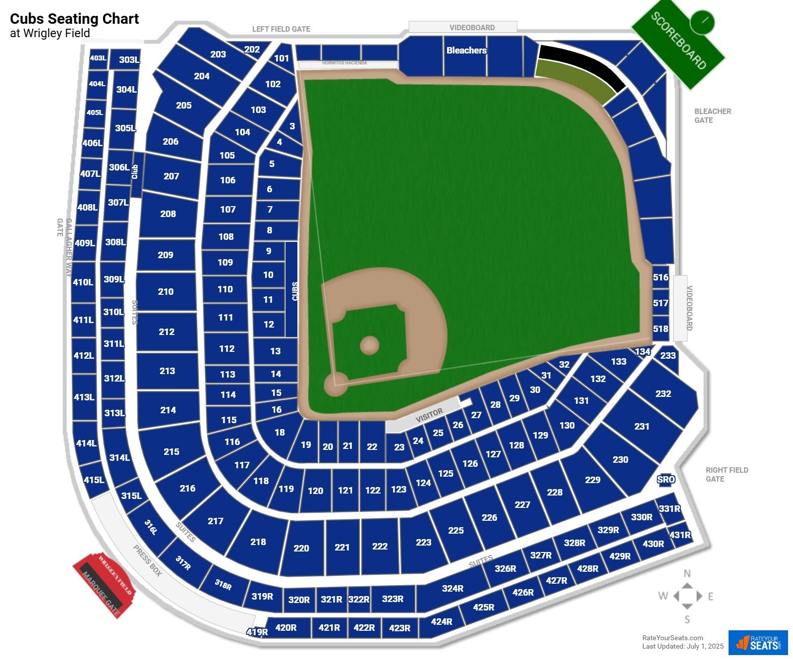 Wrigley Field Seating Charts RateYourSeats