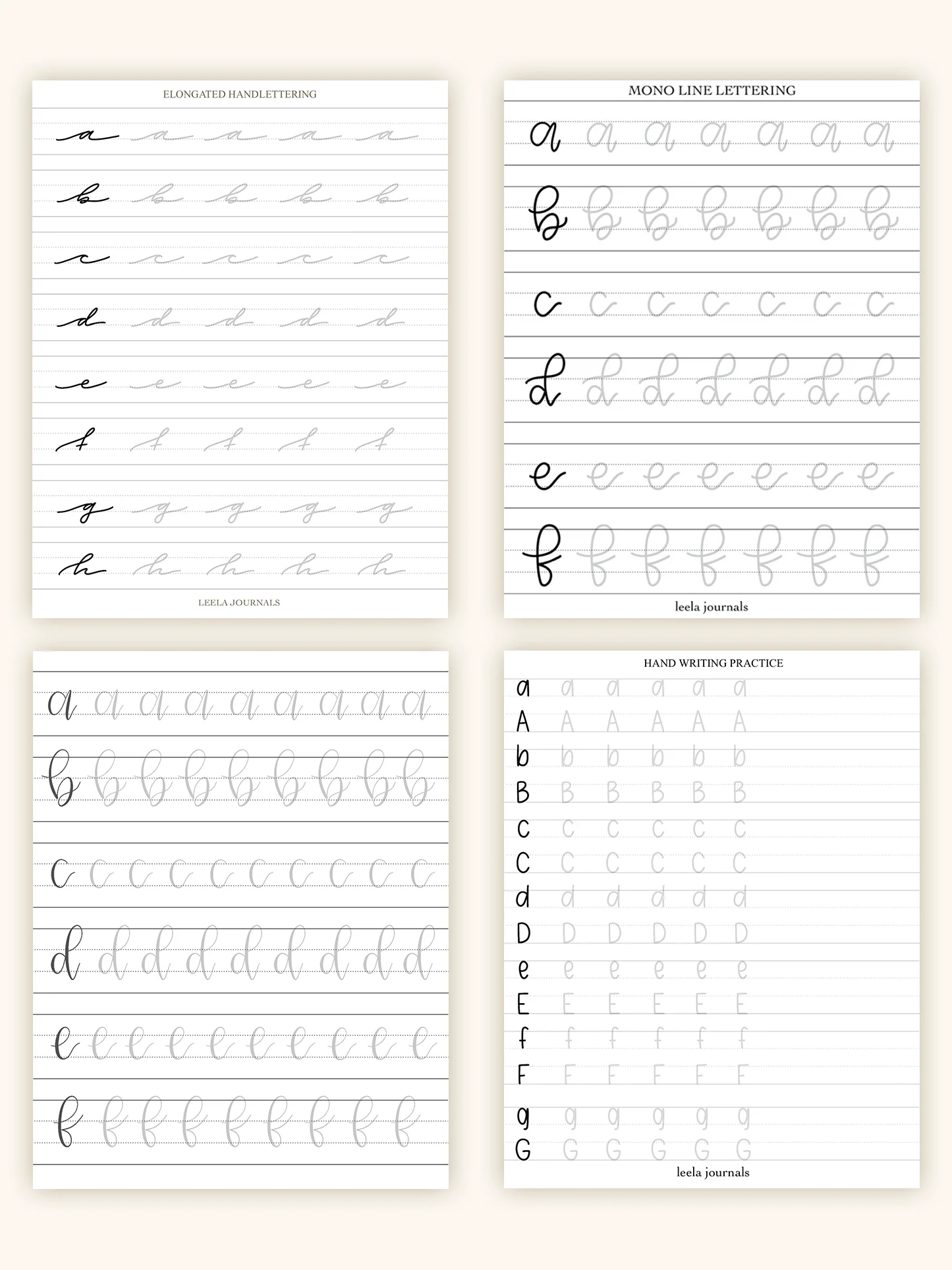 X11 Calligraphy Hand Lettering Practice Sheets Digital Download Leela Journals X11 Calligraphy Hand Lettering Practice Sheets Digital Download Leela Journals
