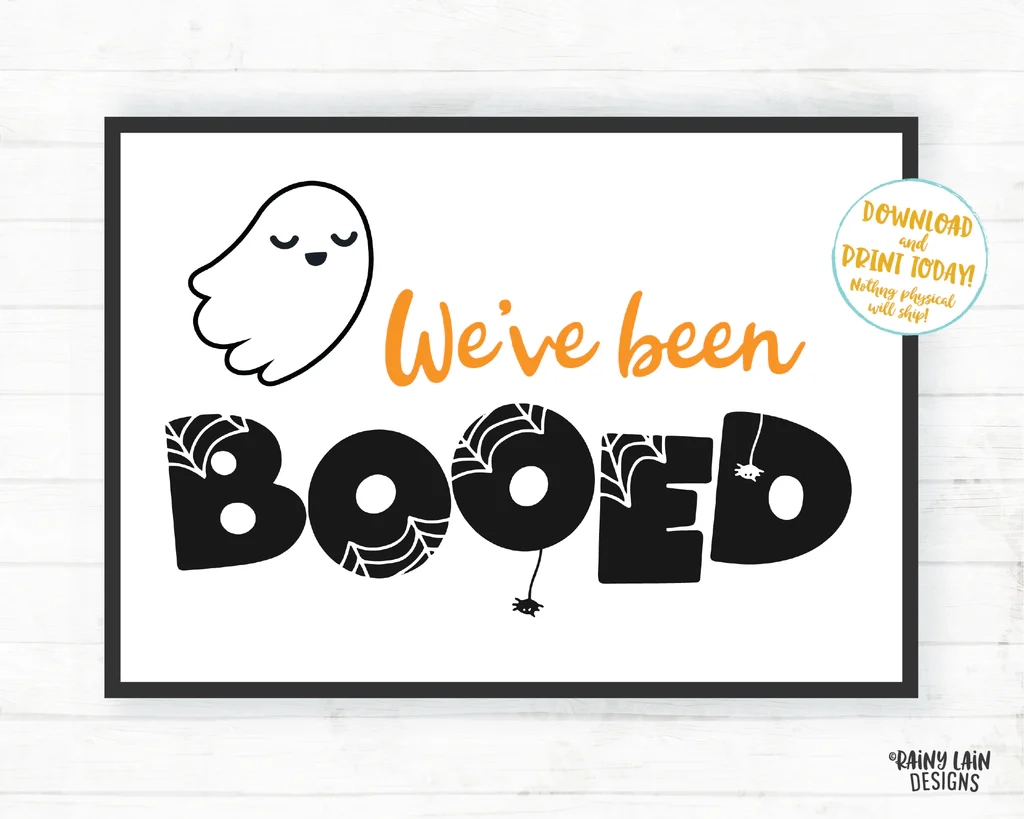 Ghost Boo Printable Signs For Halloween
