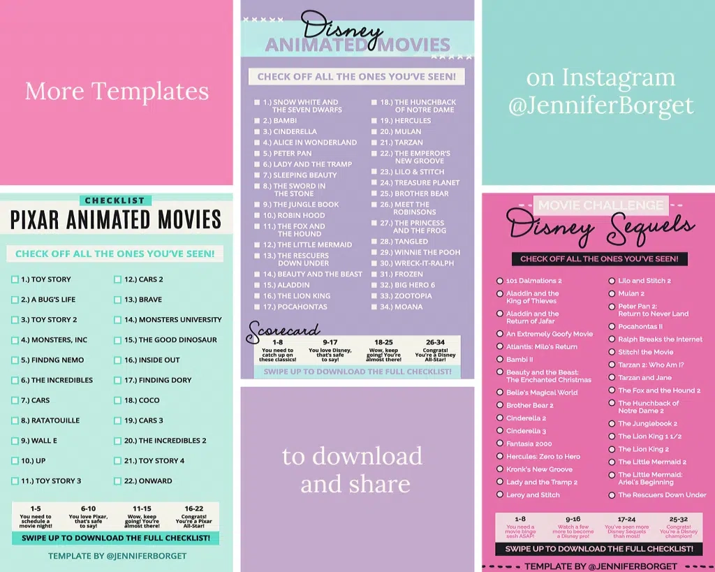 Printable List Of Pixar Movies Printable List Of Pixar Movies
