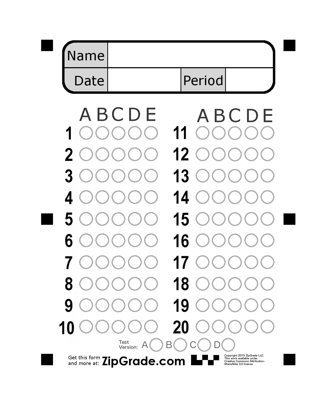 Free Bubble Answer Sheets Printable
